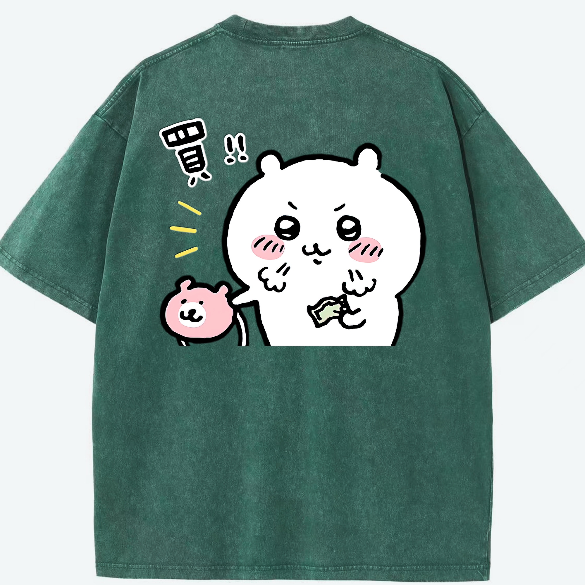 （画像用） ちいかわ ちいかわ Chii-kawa chiikawa 綿100% ヴィンテージ風 半袖Tシャツ（背面プリント）